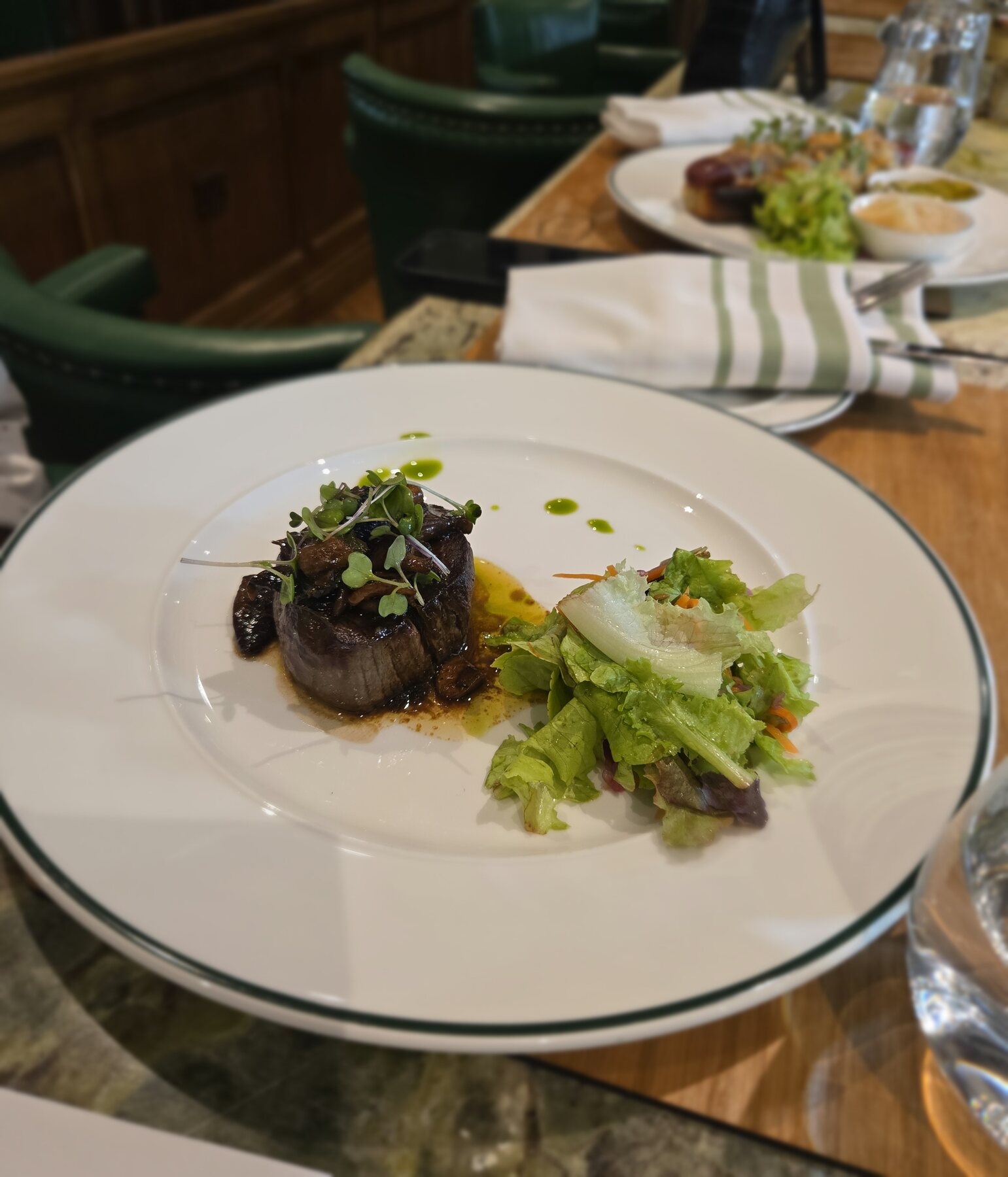 The steak served during the family lunch at Ashford Castle